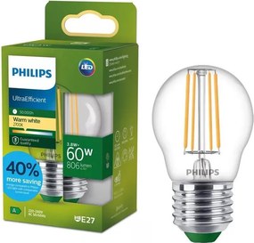 Lampadina LED ULTRAEFFICIENT VINTAGE Philips P45 E27/3,8W/230V 2700K