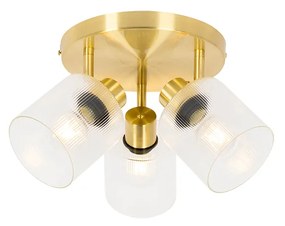Faretto da soffitto oro con vetro 3 luci orientabile rotondo - Laura