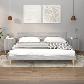 Comodini 2 Pz Grigio Sonoma İn Legno Multistrato /