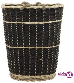 vidaXL Cesta per Legna con Spallacci 50x44x58cm Salice Naturale