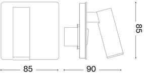 Ideal Lux - Applique LED LITE LED/3W/230V CRI 90 nero