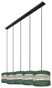 Lampadario a sospensione con filo HELEN 5xE27/15W/230V verde/oro
