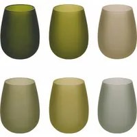 Set 6 bicchieri acqua colorati opachi Greenery