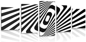 Quadri 5 pezzi – Illusione in bianco e nero