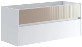 Mobile da bagno sospeso sotto lavabo L 119.5 x H 50 x P 45.5 cm beige opaco, 2 cassetti Niwa