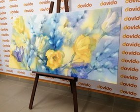 Stampa su tela – Tulipani gialli in acquerello