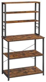 Scaffale a ripiani per cucina MARGE marrone/nero