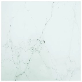 Piano Tavolo Bianco 70x70 Cm 6 Mm Vetro Temperato Design Marmo /