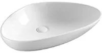 Lavabo d'appoggio design moderno ceramica bianca 58,5x38,5 H.14 cm