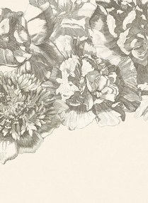 Eijffinger Carta da parati panoramica Flower Fall - Black/ White