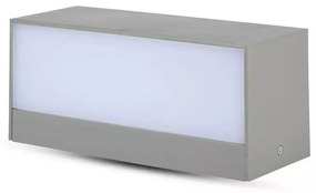 Applique Lampada LED da Muro Rettangolare 12W Doppio Fascio Luminoso Colore Grigio 4000K IP65 SKU-218243