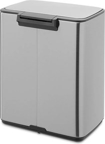 Cestino per la spazzatura color argento opaco in acciaio con pedale 12 l Bo – Brabantia