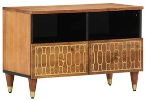Mobile Porta Tv 70x33x46 Cm İn Legno Massello Di Mango /