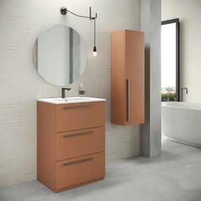 Mobile sottolavabo e lavabo Mia terracotta L 60 cm