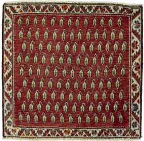 Shiraz Tappeto persiano 60x60 Rosso (Iran) Annodato A Mano