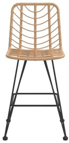 Sgabelli da bar 2 pz 45x56x103,5 cm rattan pe e acciaio