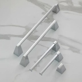 Set con appendino, porta rotolo e porta salviette a muro cromo Giza