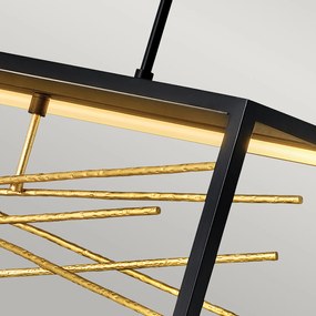 Lampadario Industrial Nordico Styx Acciaio Nero Oro Led Integrato 55W 3000K