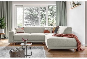 Divano angolare beige allungabile e con contenitore (penisola a destra/a L) Classy Sophie – Miuform