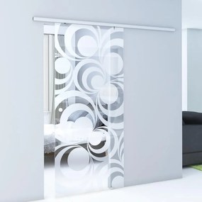 Porta scorrevole reversibile Hypnotique in alluminio trasparente, L 76 x H 215 cm, con binario Atena