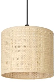 Lampadario a sospensione con filo RATTAN 1xE27/60W/230V diametro 18 cm rattan