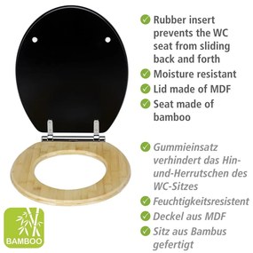 Sedile per WC con chiusura automatica 37 x 44 cm Bambusa - Wenko