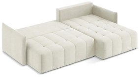 Divano angolare beige allungabile/con contenitore (con penisola a destra/con chaise lounge) Moku – Makamii