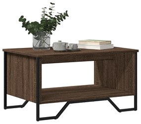 Tavolino da salotto rovere marrone 75x51x40cm legno multistrato