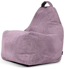 Puof a sacco viola con rivestimento in velluto a coste Play Amuse – SLOWDOWN