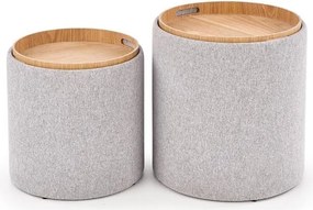 Set di sgabelli Pouf Aviko grigio