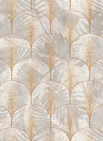 Rebel Walls Tapete Art Deco Palms - Gold