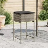 Sgabelli da Bar con Cuscini 2 pz Grigi in Polyrattan 368319