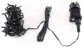 Catenaria Natalizia LED 8m 8 GIOCHI DI LUCE Cavo VERDE IP44 Luce ROSSO Colore Rosso 620 - 625 °K