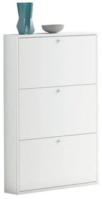 Scarpiera Slim 3 ante L 73 x H 110 x P 15 cm 9 paia, bianco