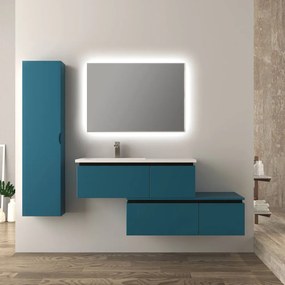 Mobile bagno blu petrolio 140 cm sospeso Slide