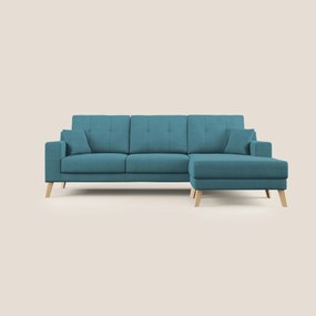 Danish divano angolare REVERSIBILE in tessuto morbido impermeabile T02 azzurro X
