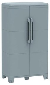 Armadio basso Trasforming Modular 3 TERRY STORAGE in resina, grigio L 78 x H 143 x P 44 cm 2 ante, adatto per interno/esterno