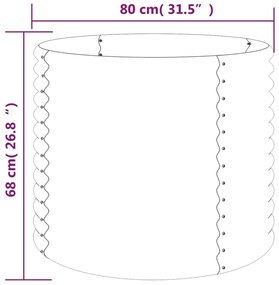 Vaso da Giardino Acciaio Verniciato a Polvere 80x80x68 cm Verde