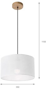 Brilagi - LED Lampadario a sospensione con filo ANTHONY 1xE27/60W/230V quercia/bianco
