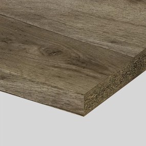 Piano cucina in truciolare rivestito in laminato hpl rovere naturale nodato Chalet L 200 x P 60 cm, spessore 3.9 cm