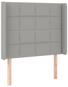 Testiera a led grigio chiaro 83x16x118/128 cm in tessuto