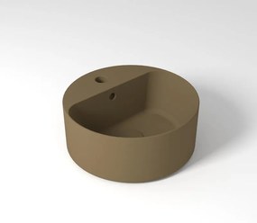 Lavabo da appoggio OLYMPIA CERAMICA tondo in ceramica marrone