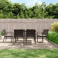 Sedie Giardino con Cuscini 6pz Marroni 56,5x57x83 cm Polyrattancod mxl 70267