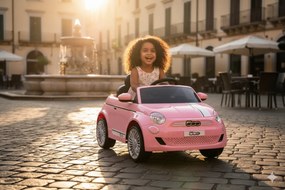 Macchina Elettrica per Bambini Licenza Fiat 500 12V con Telecomando Rosa...