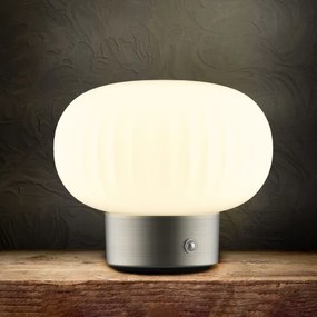 Lampada da tavolo LED dimmerabile con funzione Touch LATTE LED/1,8W/5V USB 2000 mAh cromo/bianco