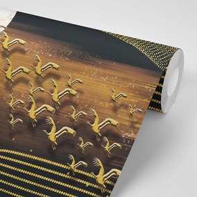 Carta da parati autoadesiva – Volo degli uccelli durante la luna piena