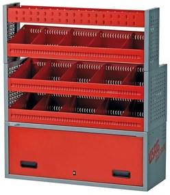 Armadietto da officina USAG Composizione per allestimento furgone in acciaio 4 ripiani, L 99 x P 37.5 x H 114.6 cm