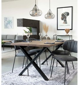 Tavolo da pranzo con piano in rovere massiccio Fumé, 140 x 95 cm Toulon - House Nordic