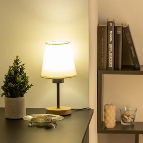 Brilagi - Lampada da tavolo NUBILA WOOD 1xE27/25W/230V quercia/color crema