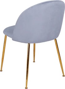 Sedia da pranzo in velluto Grigio Balena con gambe in metallo Oro - PARIS 2 sedie